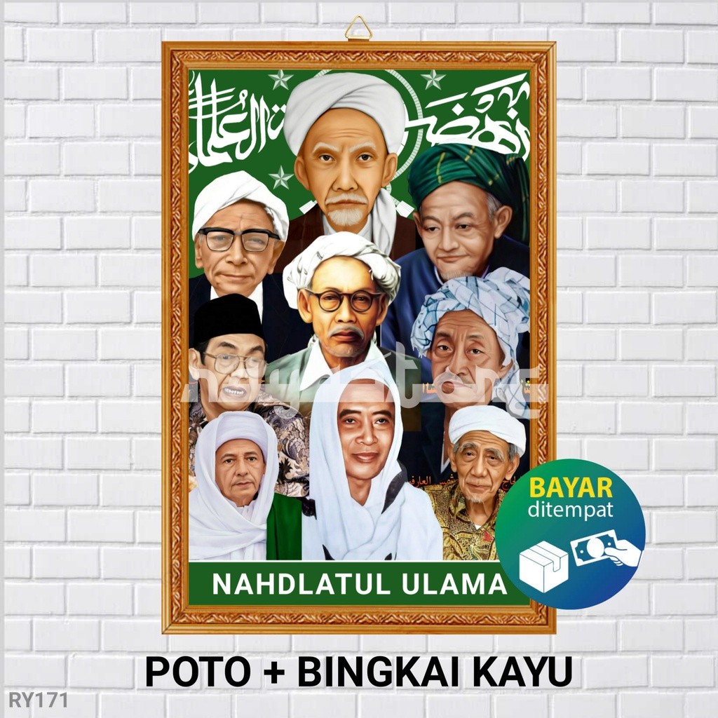 BINGKAI FOTO KUMPULAN ULAMA NAHDLATUL ULAMA NU /  HABIB LUTFI /  SYEKH HASYIM ASY'ARI /  NAHDLATUL U