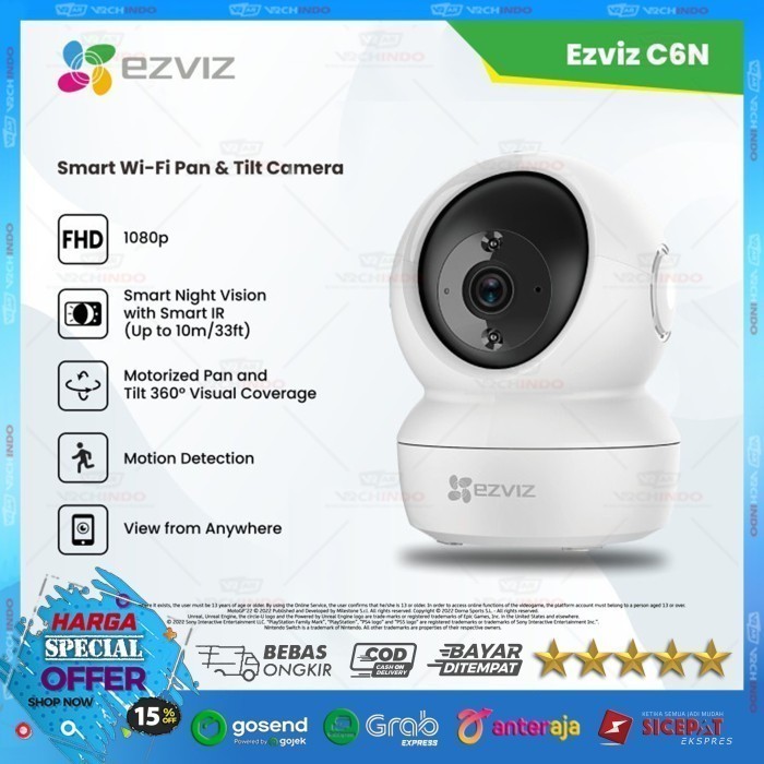 EZVIZ CCTV All Series 2MP / 3MP / 4MP / 5MP Resolution | Wireless PTZ - Night Vision GARANSI RESMI C