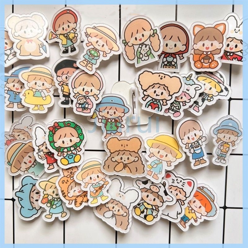 Jiarui Pin akrilik tas aksesoris 1 buah bros/kreatif lucu pakaian liontin lencana lucu versi Korea/P