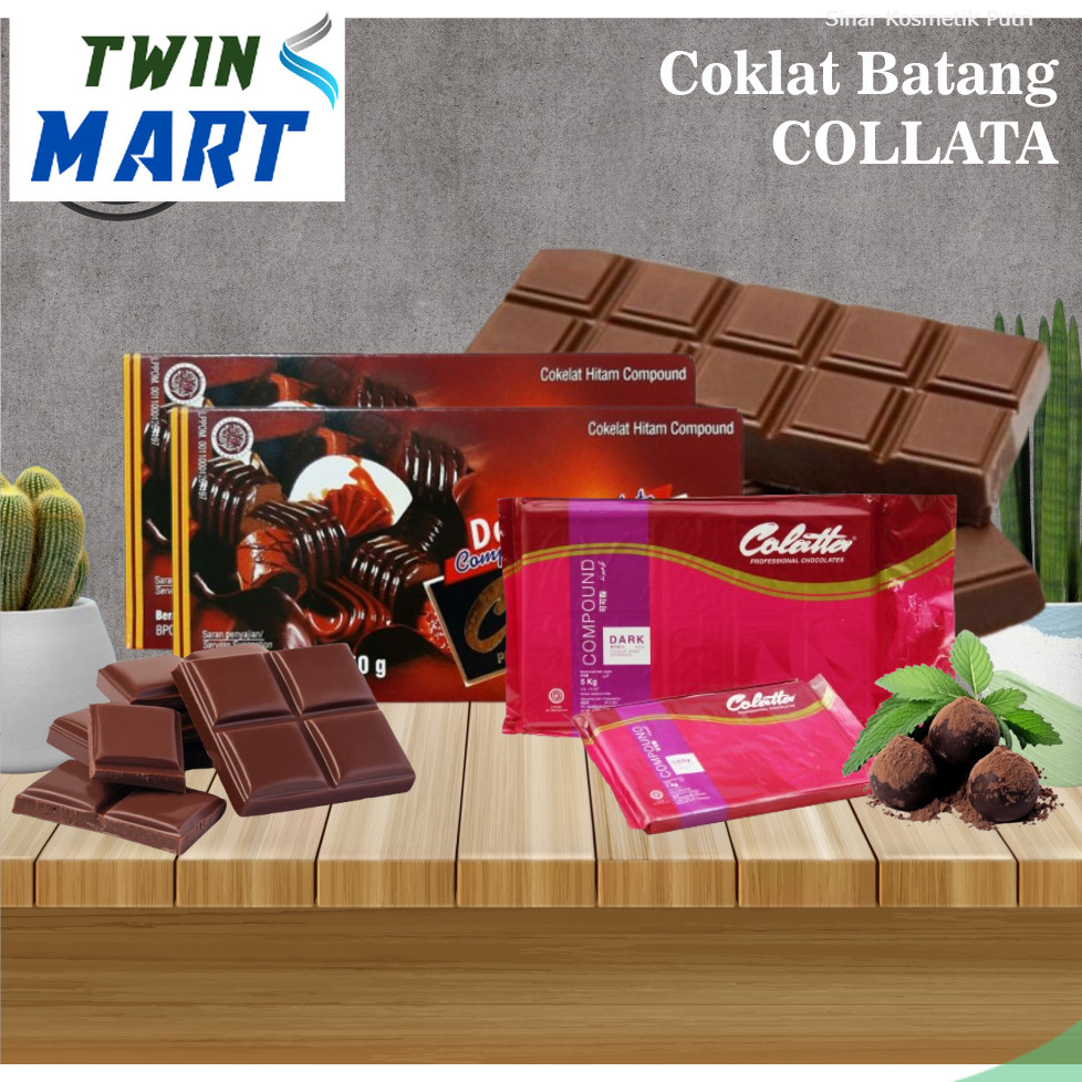 

Coklat Batang COLATTA / Collata Dark Compound Chocolate 250 Gram / Colatta Dark Compound Chocolate 1kg
