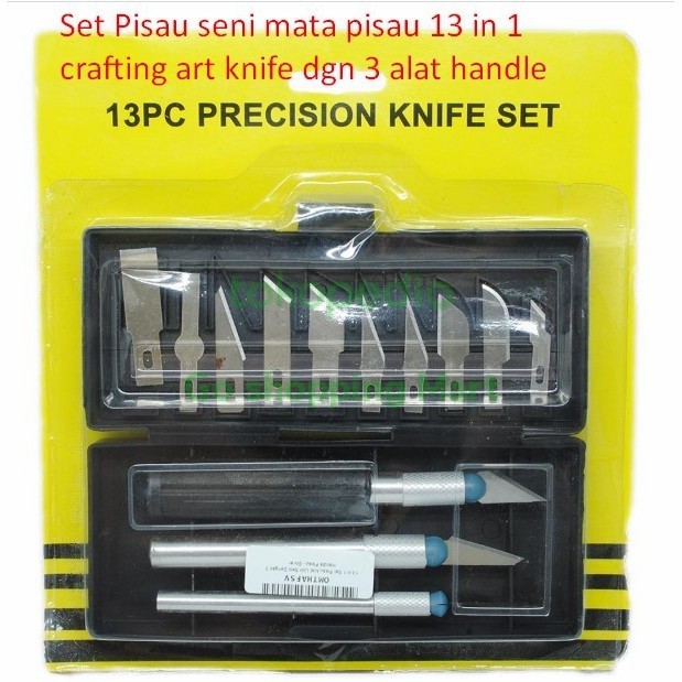 

(COD) Set Pisau seni mata pisau 13 in 1 crafting knife dengan 3 alat