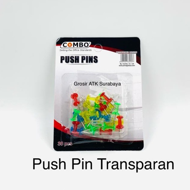 

( StaLand ) PUSH PIN TRANSPARANT / Jarum Tekan / Paku Pin Combo Transparan