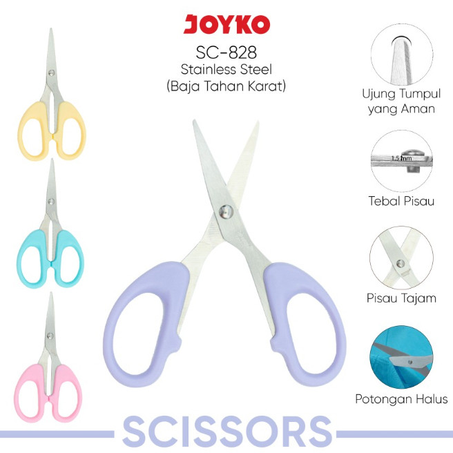 

( StaLand / DAPAT 1 PCS ) GUNTING JOYKO PASTEL SC-828PTL / Scissors Joyko Pastel Kecil SC-828PTL