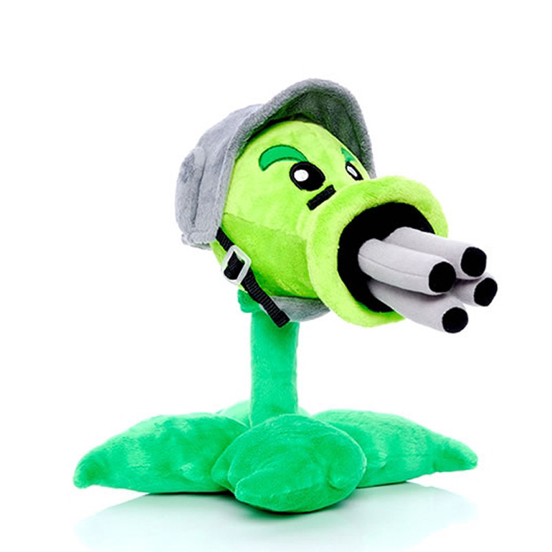 30cm Plants vs Zombies Gatling Peashooter Plush Toys PVZ Plant Peashooter Plush Stuffed Toys Doll Gi