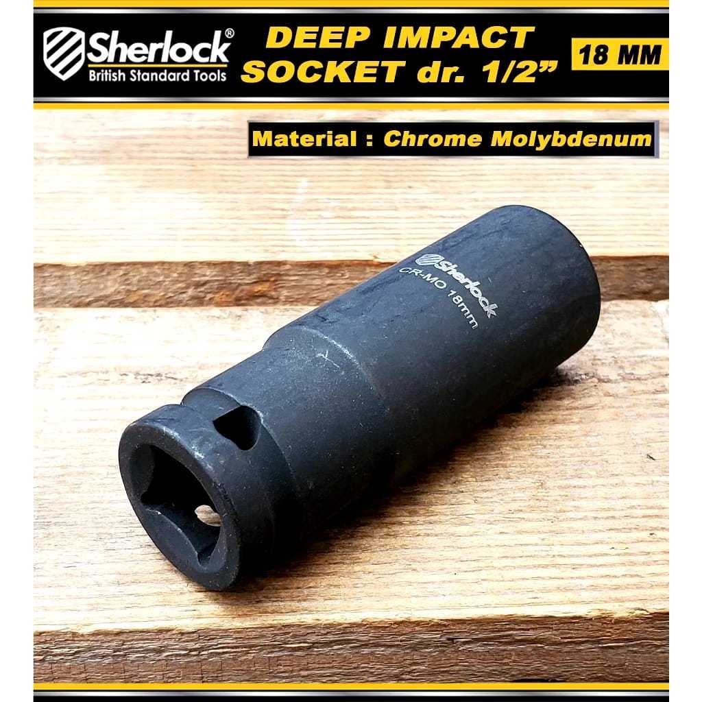 Mata sock impact dalam/Mata Sock Pukul Panjang 1/2" / Deep Impact Sock Sherlock 18 mm