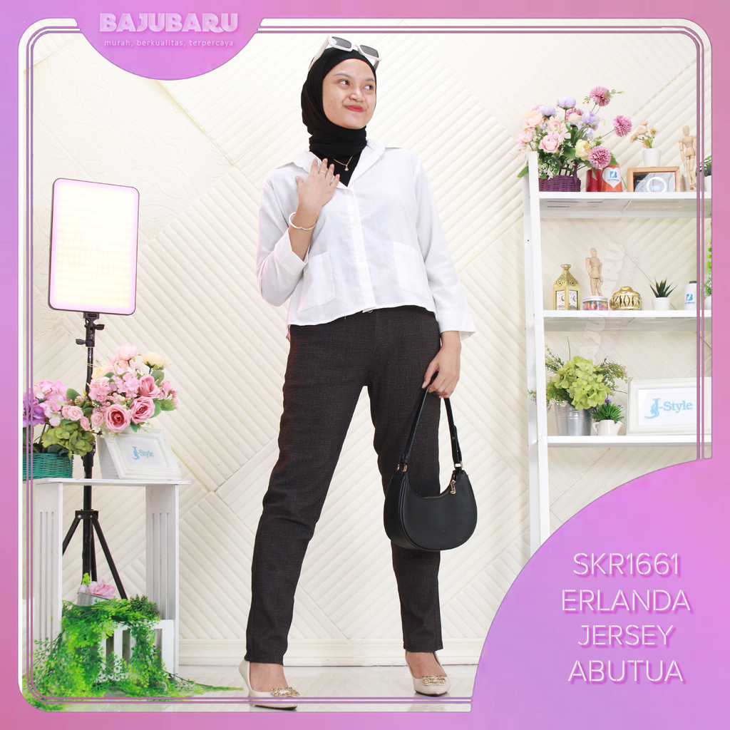 Erlanda Celana Panjang Saku Samping Tali Serut Depan