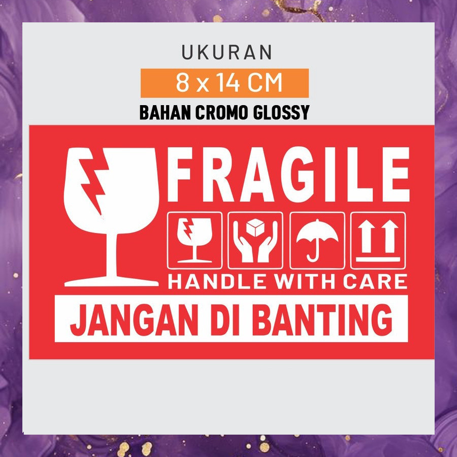 

(SBA) Sticker Fragile Warna Merah BESAR Awas Pecah Stiker Olshop Online Shop AL4113M5