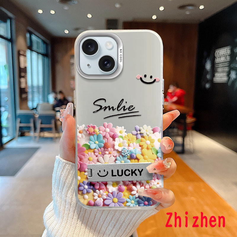 Cute Lucky Flower Phone Case with Mirror Effect Is Suitable for IPhone 13,IPhone 13 PRO,IPhone 13 PR