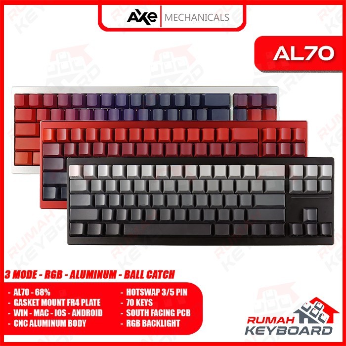 AL70 - 68% - 3 Mode - Gasket - South Rgb - Aluminum - Ball Catch - Mechanical Keyboard