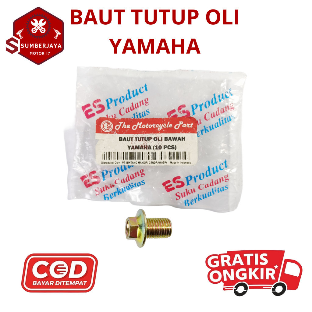 Original Baut Tutup Oli Pembuangan Mesin Bawah Yamaha Mio Soul GT Vega Jupiter Nmax Aerox motor moto