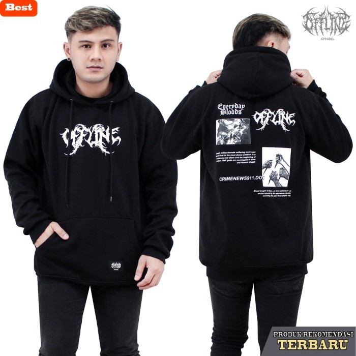 hoodie pria keren OFFLINE Hoodie Jumper EVERYDAY BLOODS / hoodie cowok cewek tebal ori / hoodie kece