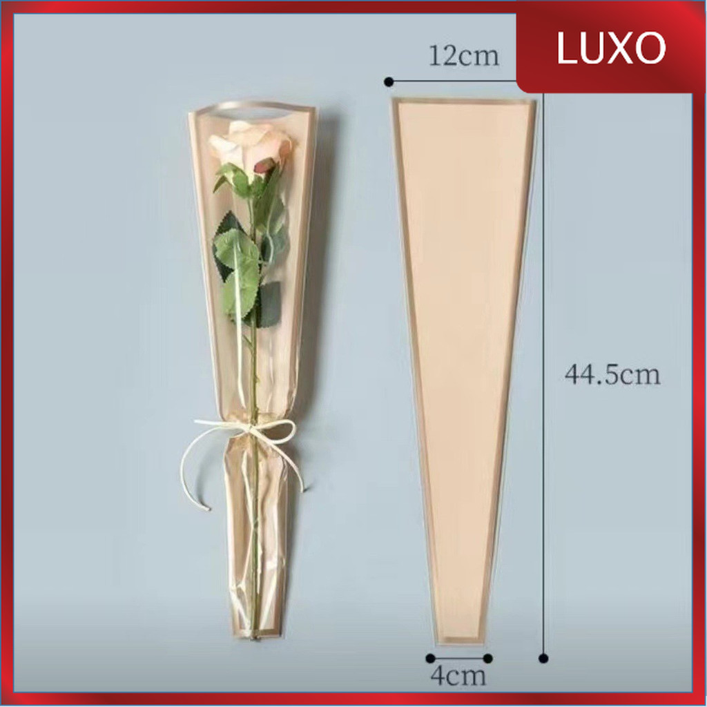 

LUXO - 1pc LIS444 Plastik Bunga Mawar 1 tangkai (ecer per lembar) / Wrapping Plastik untuk Mini Buket Rose