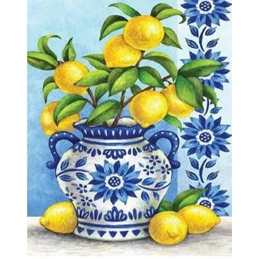 

Modern Painting By Numbers Lemon Fruit Flowers Coloring With Numbers On Canvas Acrylic Paints Handmade Handicrafts