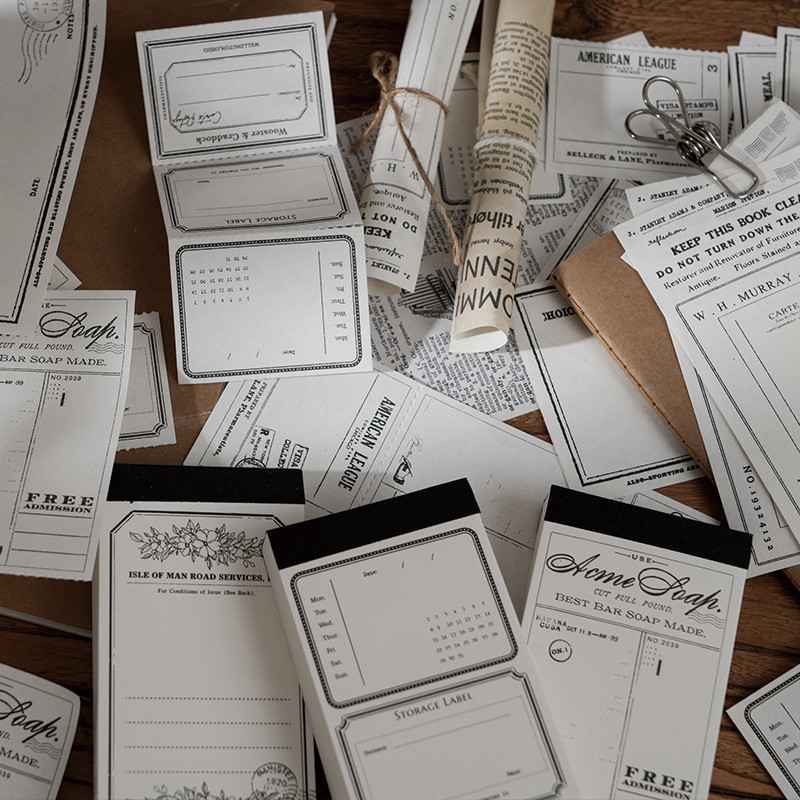 

Yoofun 100sheets Vintage Memo Paper Scrapbooking Decor Junk Journal Material Paper School Office Supplies Notes Stationery