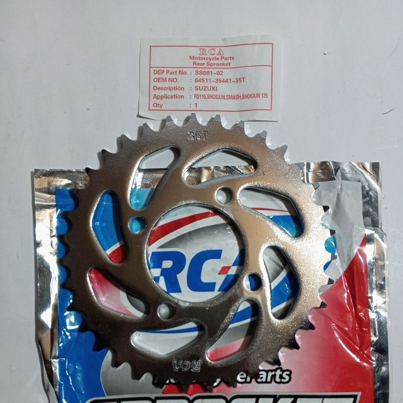 Gear Belakang SMASH 428 35T Gir Merk RCA