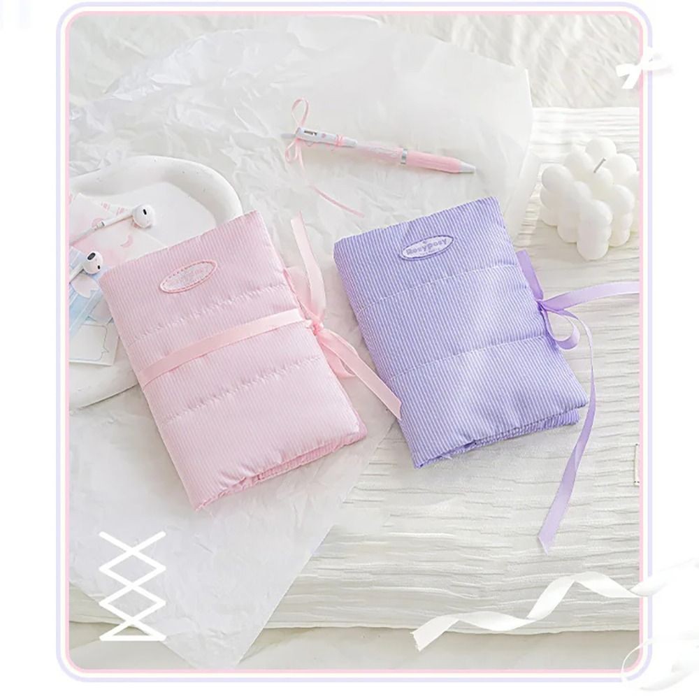 

2024 New Student Diary Ribbon Notebook Agenda with Baby Blue/Pink Bow tie Stationery Book for DIY Projects and Organizing