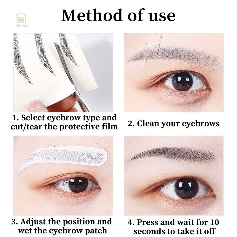 【QXJ】 Stiker tato alis ekologi imitasi 6D tahan air  stiker alis wanita simulasi alami