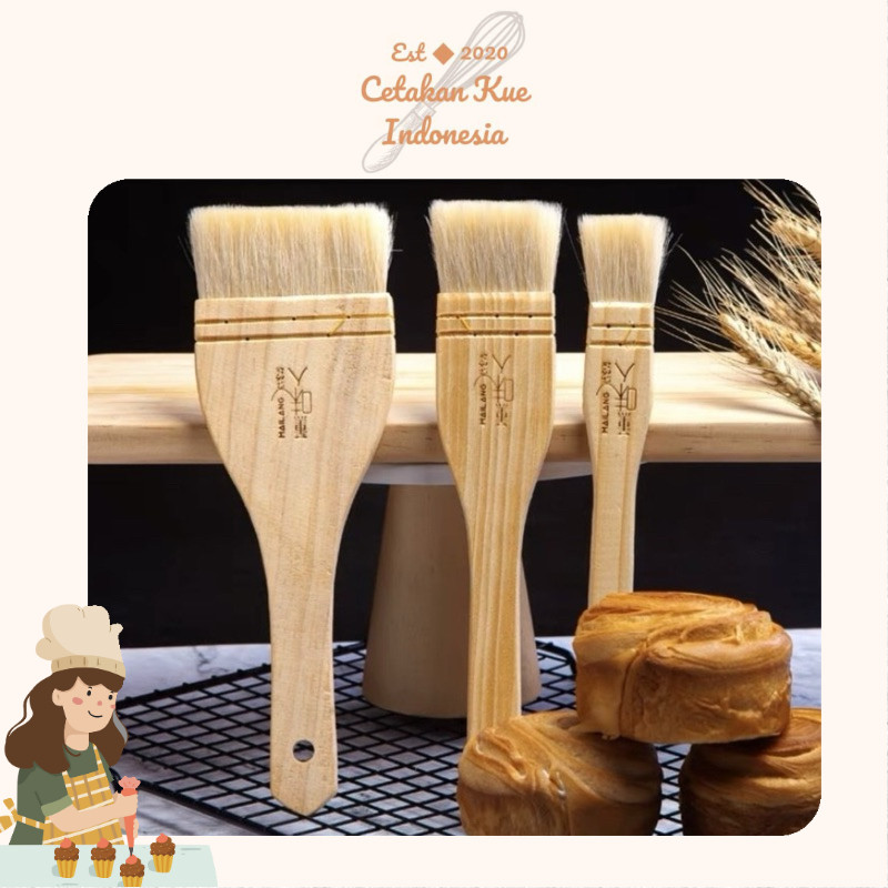 {CKI} PREMIUM Wool Brush / Kuas Nastar / Kuas Nastar Lembut Anti Rontok / Kuas Loyang
