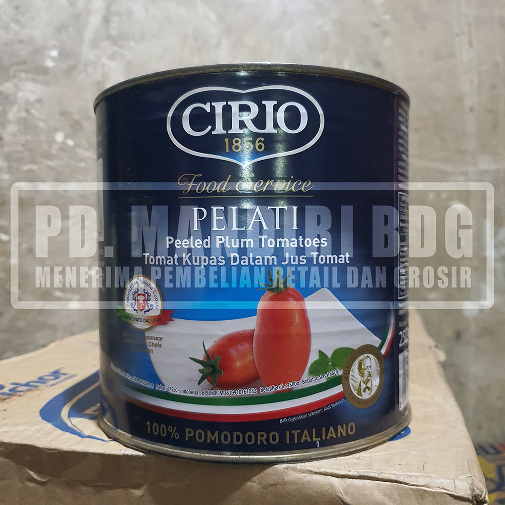 

CIRIO PEELED TOMATO 2500 GR PELATI PLUM TOMAT KUPAS