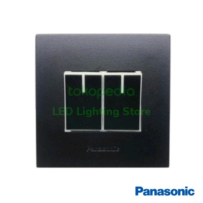READY PANASONIC Saklar Seri 2Gang 2Way HOTEL Hitam WESJ5932B