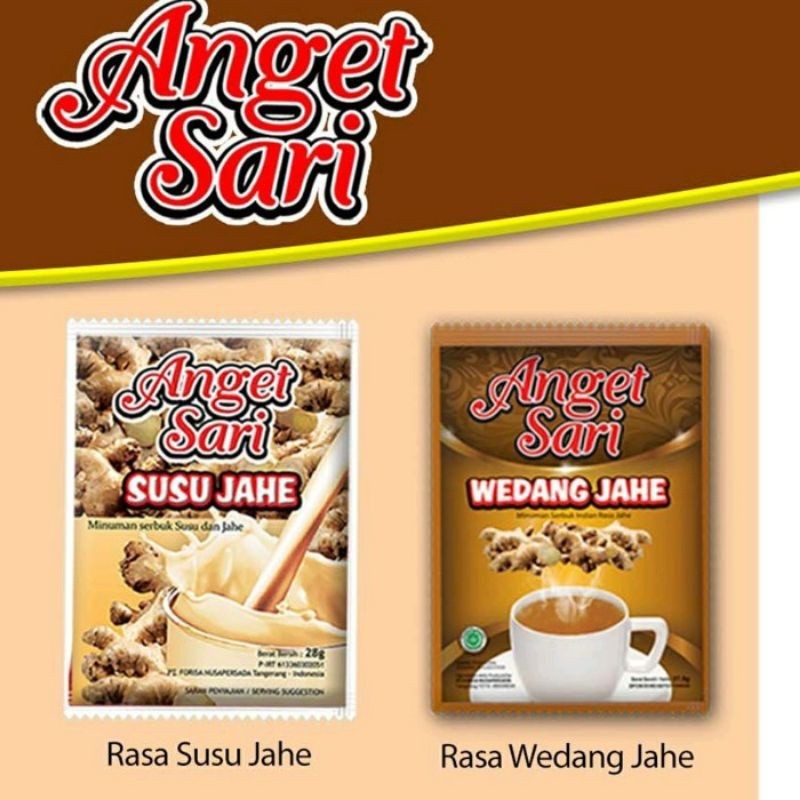 

Anget sari susu jahe dan wedang jahe 28gr x 10 pcs