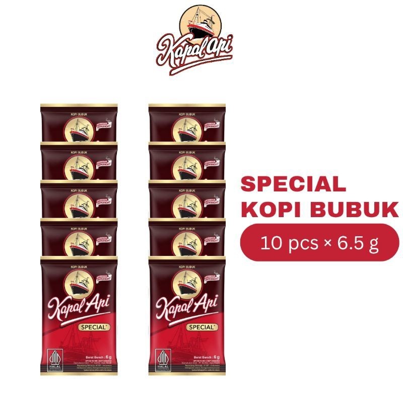

Kopi Kapal Api Special Mini 6gr 1 renceng isi 10 sachet Tanpa Gula