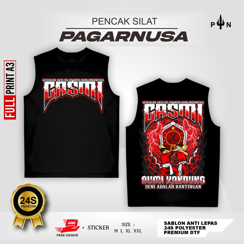 Singlet Gasmi Gerakan Aksi Silat Muslimin Indonesia Bumi Kandung Motif Warna Merah