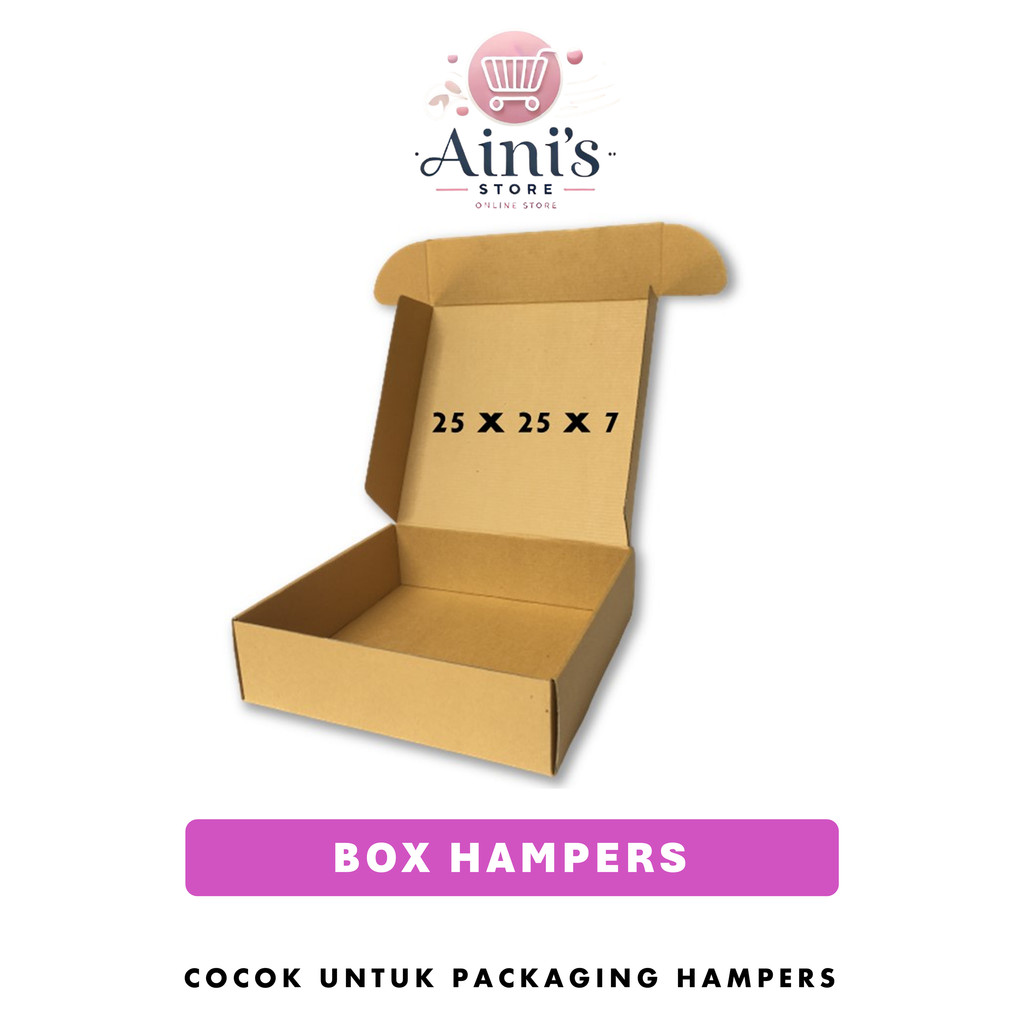 

Kotak Kado Gift Box Hadiah Ulang Tahun Kraft 25x25x7cm Kotak Box Hampers Kue Hantaran Lamaran
