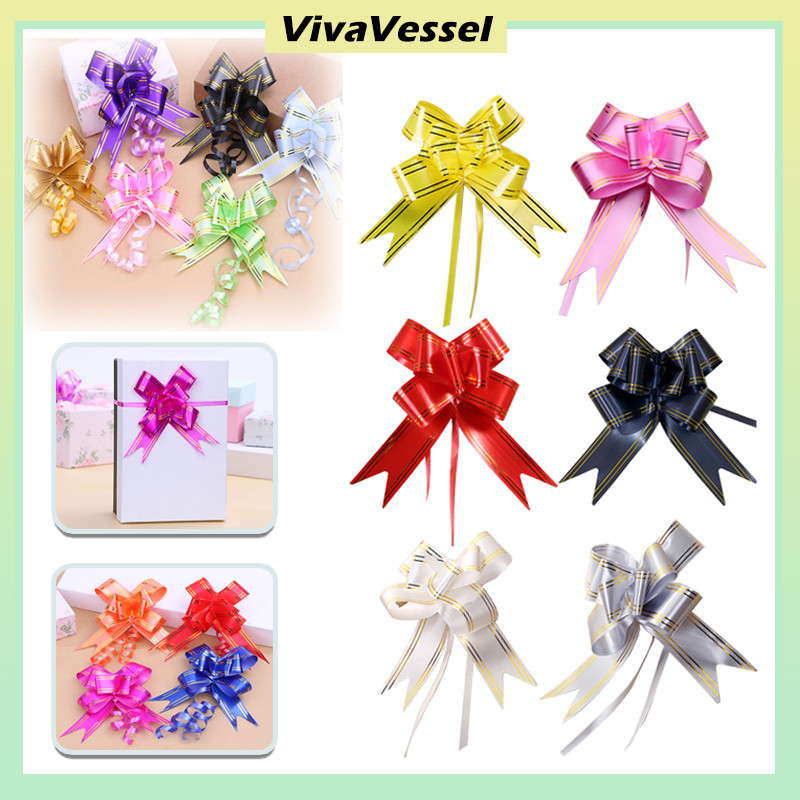 

10PCS Pita Tarik Pita Serut Lis Gold Serut Hiasan Parcel Souvenir Pull Flower Ribbon
