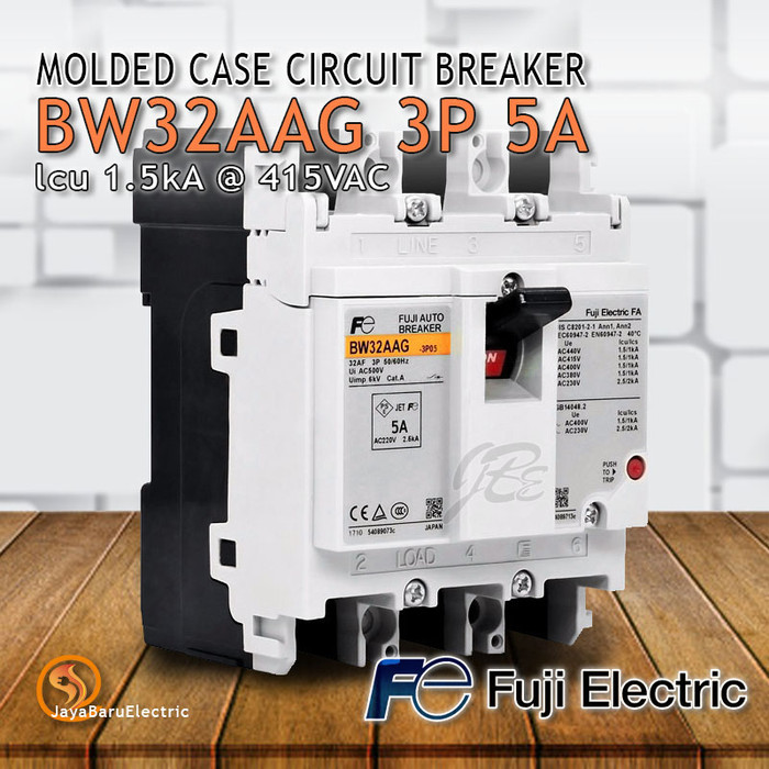 BREAKER MCCB FUJI BW32 BW32AAG BW32-AAG 3P 3A 5A 10A 15A 20A 30A