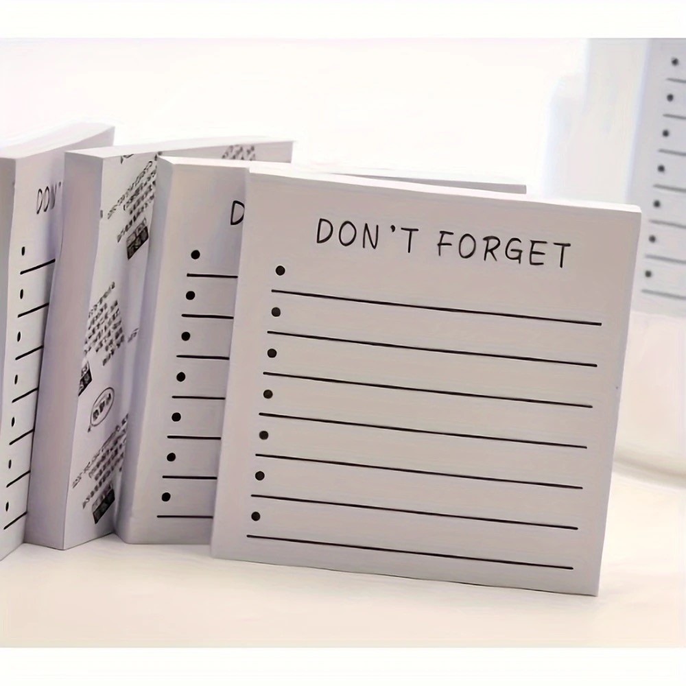 

80 Sheets Self-Stick Memo Pads - Durable Checklist & Weekly Planning Sticky Notes, Square Gridline Notepads for Reminders, Study