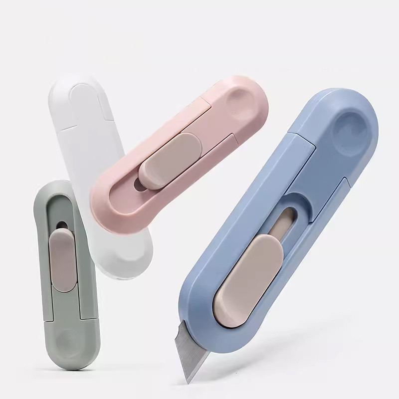 

Portable Mini Paper Cutter Quality Artwork Knife Automatic Rebound Box Opener Pocket Cutter For Office Home Supplies Stationery