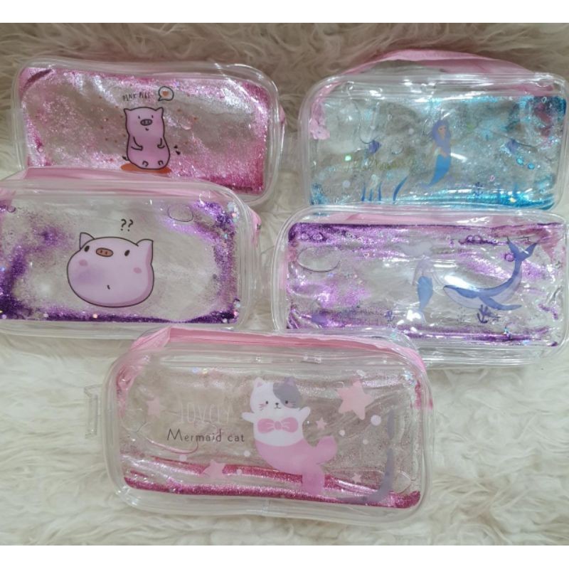 

MEMELASHOP Tempat Pensil Unik Bergambar Unicorn Lucu dengan glitter air di covernya / kotak pensil perempuan / kado anak perempuan