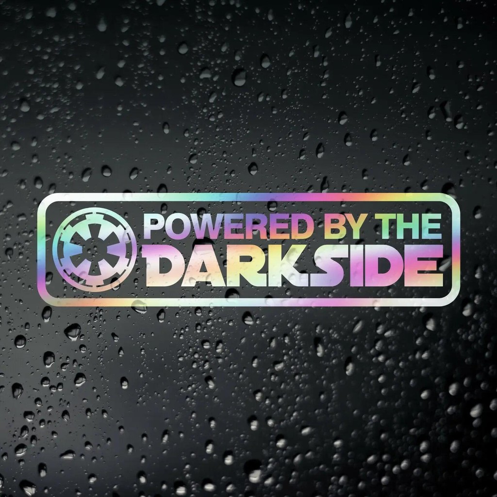 

Creative Fashion Motor Bike Stickers Powered By The Dark Side Oil Slick Auto Body Car Styling PVC Decals