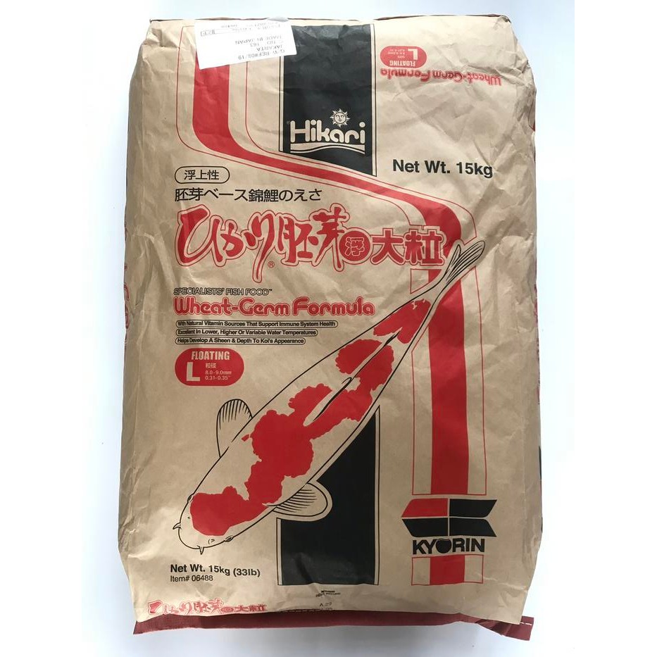 Hikari Wheat Germ 15kg size L , pakan koi , pakan koi import japan