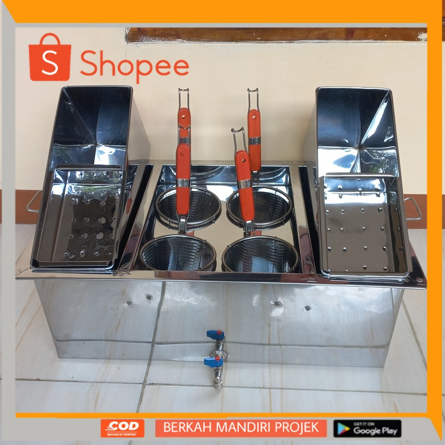 Panci Set Dandang Mie Ayam Dandang Mie Ayam 4 Lubang 2 Panci kuah, 1 set lengkap