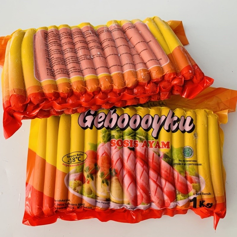 

(DERIFROZEN) sosis ayam geboyku merah 1kg isi 42