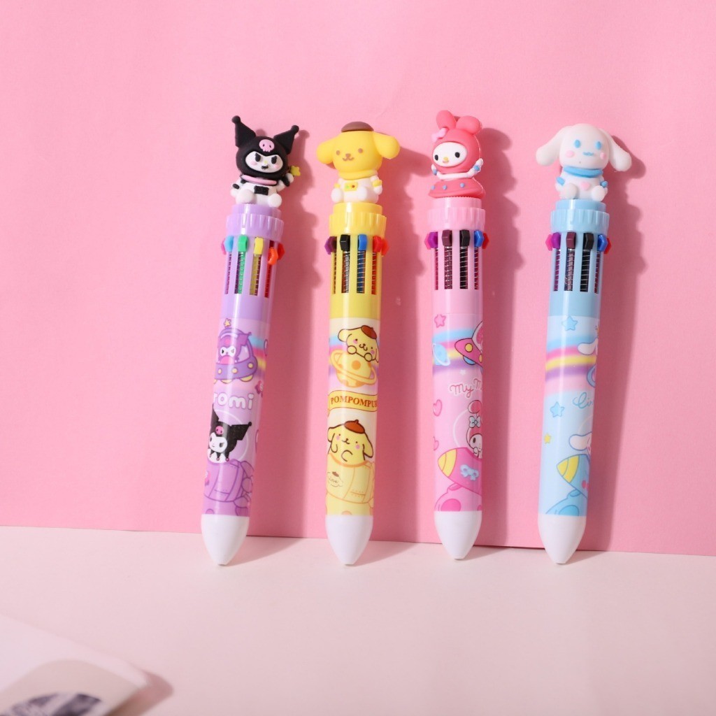 

MAOMAO Pena Mekanik Karakter Kartun Pulpen 10 Warna Lucu 3D DOLL Bolpen Gel Tinta Donat Animasi 10 Warna Alat Tulis Sekolah Anak Super Imut