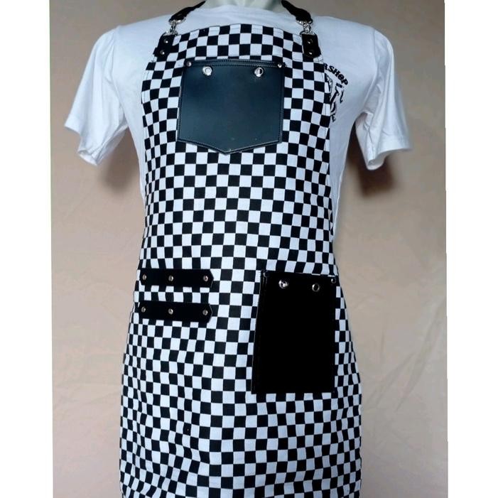 cod apron barista/bartander, apron masak great A Kain - saku hitam GDZ