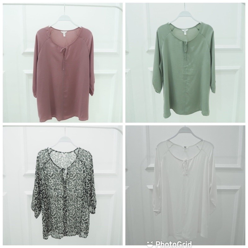 GARNESHOP  BLOUSE LENGAN PANJANG TALI DEPAN