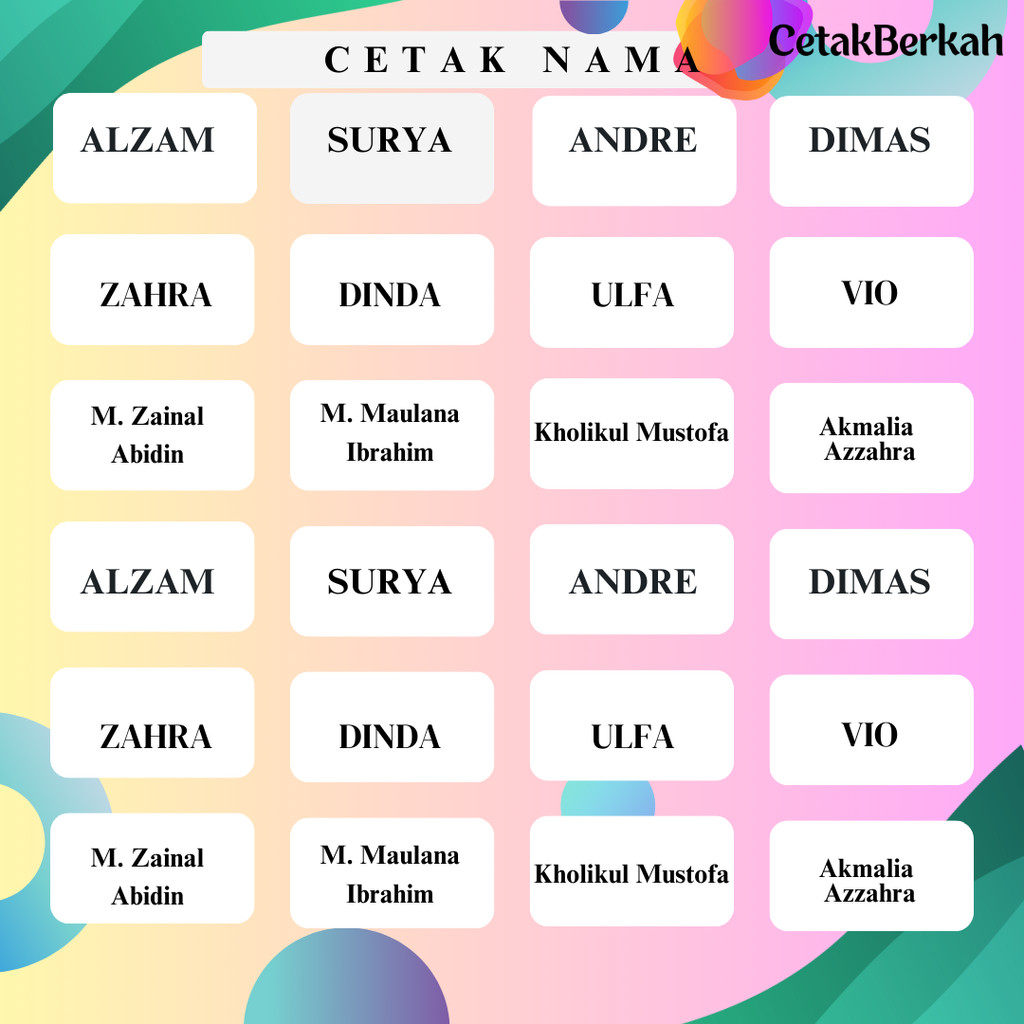 

[TERMURAH] CETAK LABEL NAMA UNDANGAN 103 POLOS