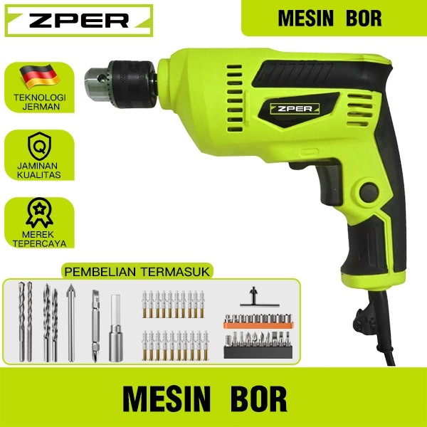 ZPER Mesin bor Bor tangan listrik Bor beton Bor tembok alat bor Obeng bor kayu ZP018