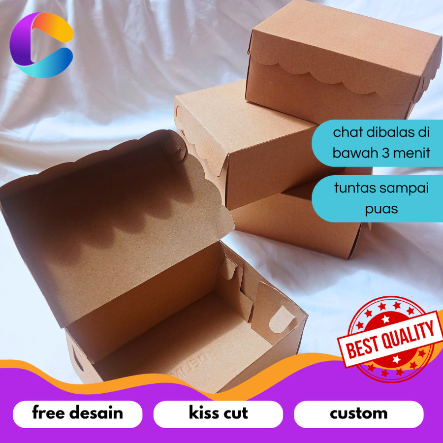 

Cetak INC Kotak kardus Kraft Coklat/Kardus Kue/Kotak kardus Snack/ Kardus Renda Coklat Non-laminasi
