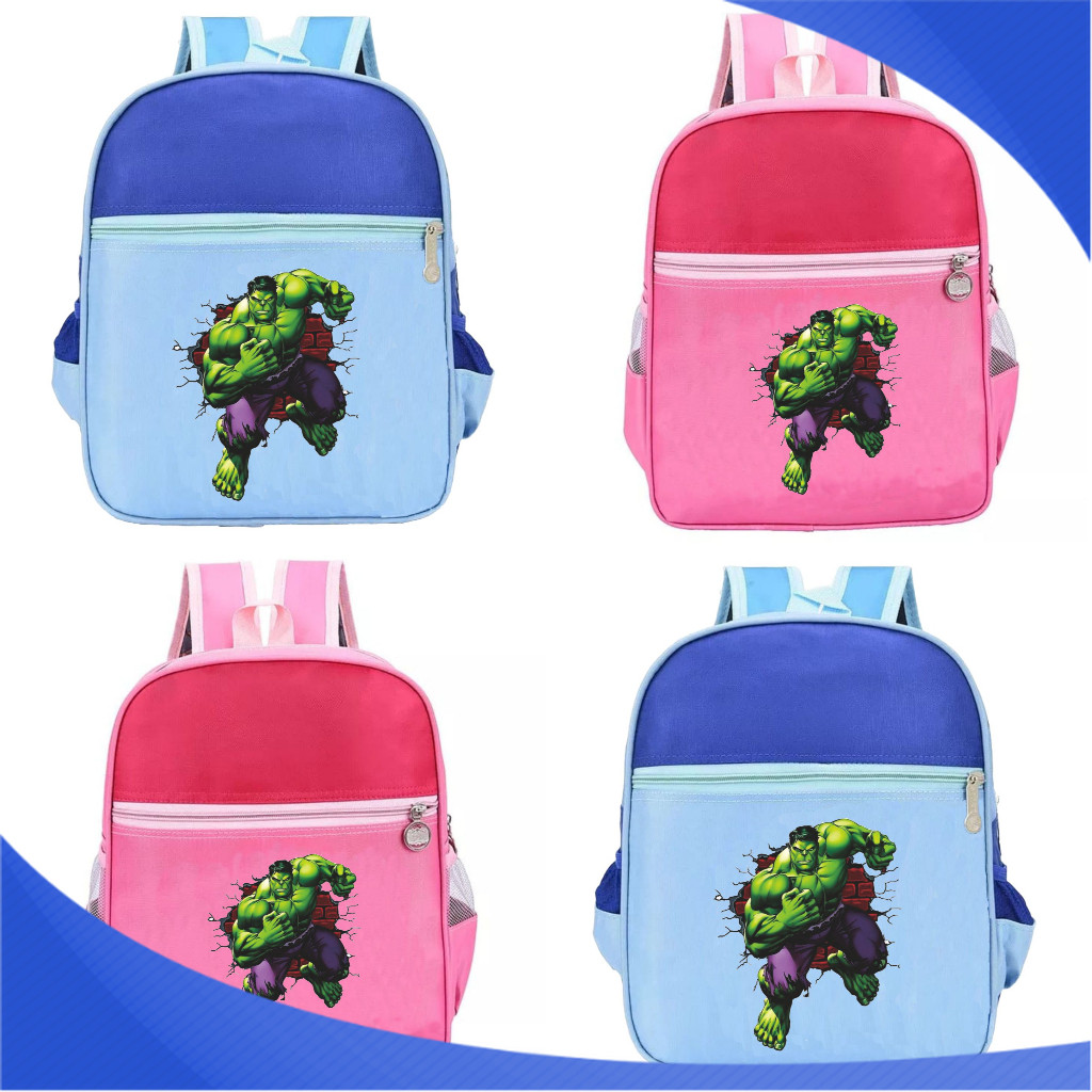 AFR Tas Hulk Ransel Anak Karakter Avengers Backpack Sekolah TK / Paud Unisex Fashion Kids 27 A3