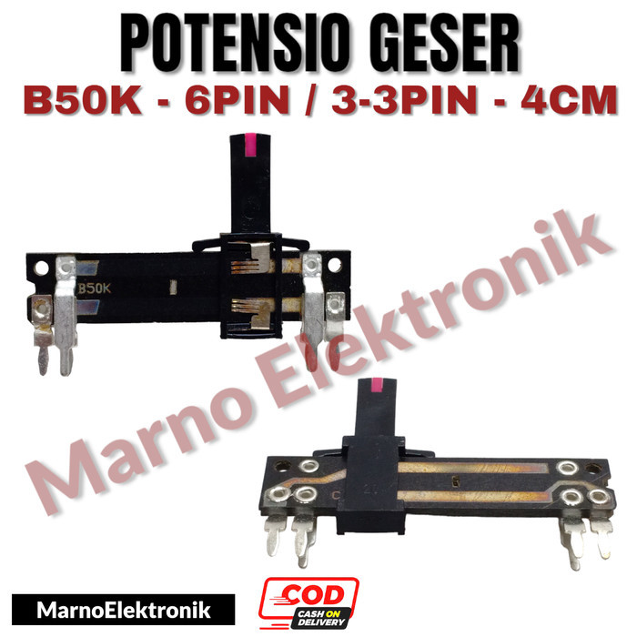 SGA05 POTENSIO GESER POTENTIO MIXER 4CM B50K KAKI 3-3 6PIN 6 KAKI 4 CM 50K ASLI ORIGINAL ORI