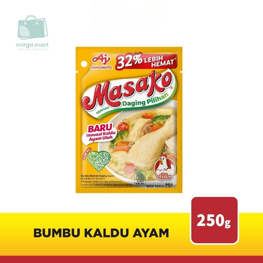 

Masako® Bumbu Kaldu Ayam 250g Rasa Lezat Halal