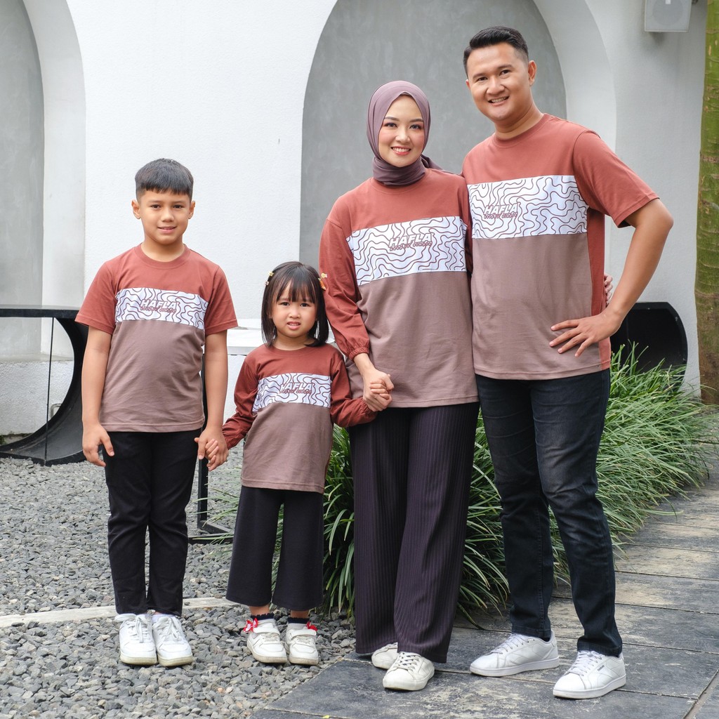 HAFLA Family Set Wear - Kaos Couple Keluarga Abstrak Series- Cotton Combed 20s Baju Wanita Katun Pas