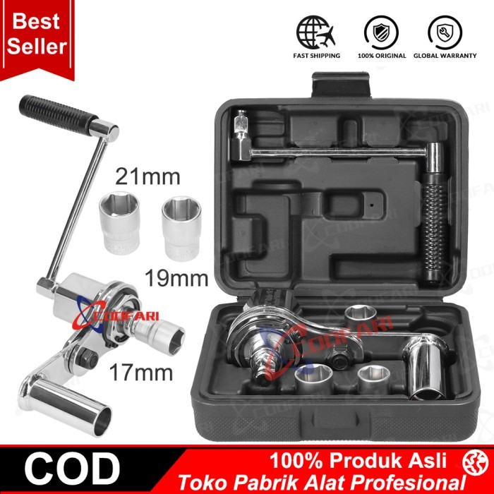 Kunci roda mobil 17 19 21 mm impact roda putar manual Promo Terbaru - Silver