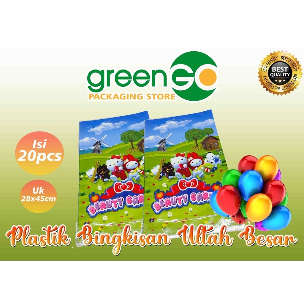 

[MS] PLASTIK ULANG TAHUN ISI 20PCS UK 28X45 CM PARTY BAG ULTAH ULANG TAHUN
