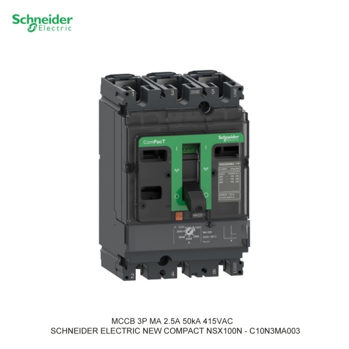 MCCB 3P MA 2.5A 50kA 415VAC Schneider Electric - 150A